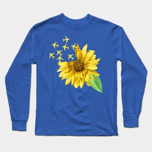 Sunflower,Travel Sunflower,plane sunflower,Cute Vacation, Summer 2020 Long Sleeve T-Shirt